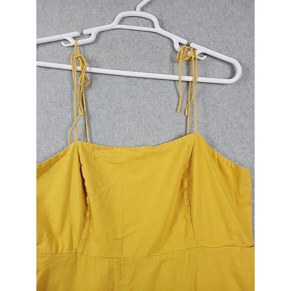 Old Navy Linen Blend Yellow Fit & Flare Tie Strap Tunic Top Mini Dress Plus XXL - Picture 3 of 11